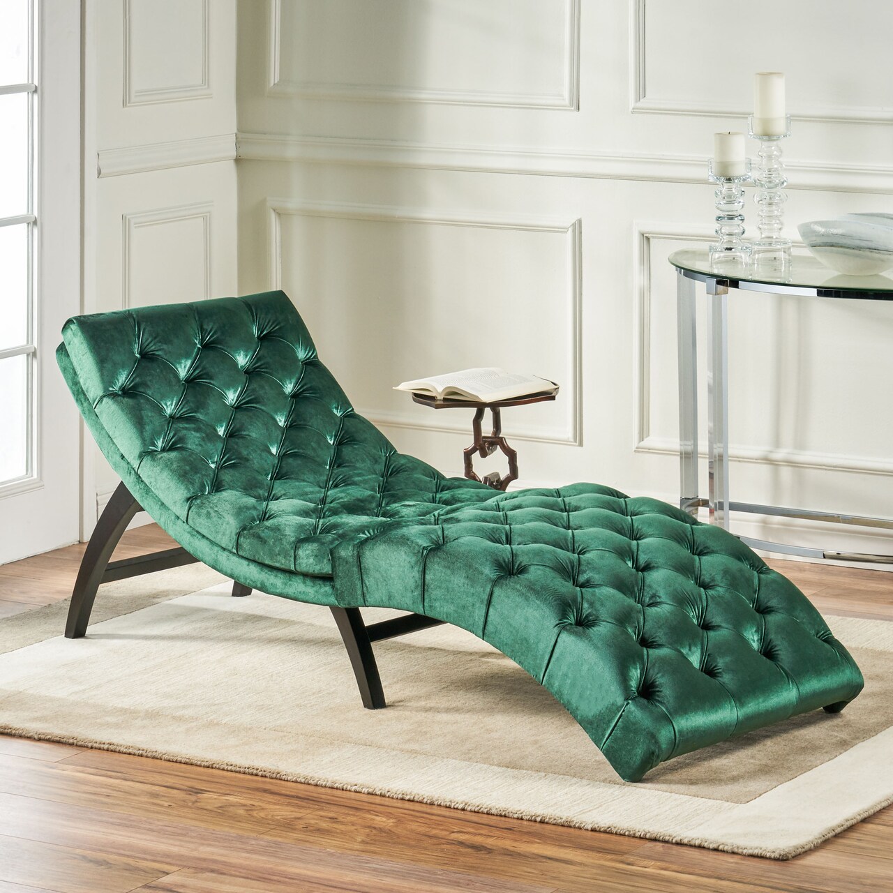 GDFStudio Grasby Tufted New Velvet Chaise Lounge Michaels